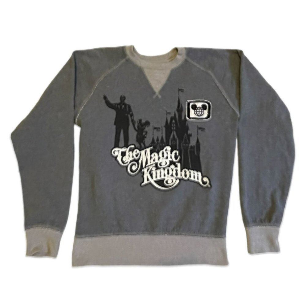 Disney Parks Magic Kingdom Mickey Mouse Gray Sweatshirt Size S - Picture 3 of 6